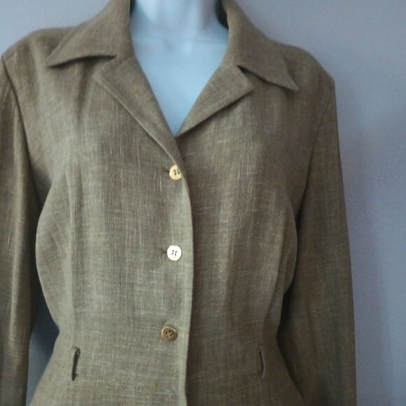 Ellen Tracy Tan Neutral Dress, w/o belt, pencil dress - Picture 4 of 5